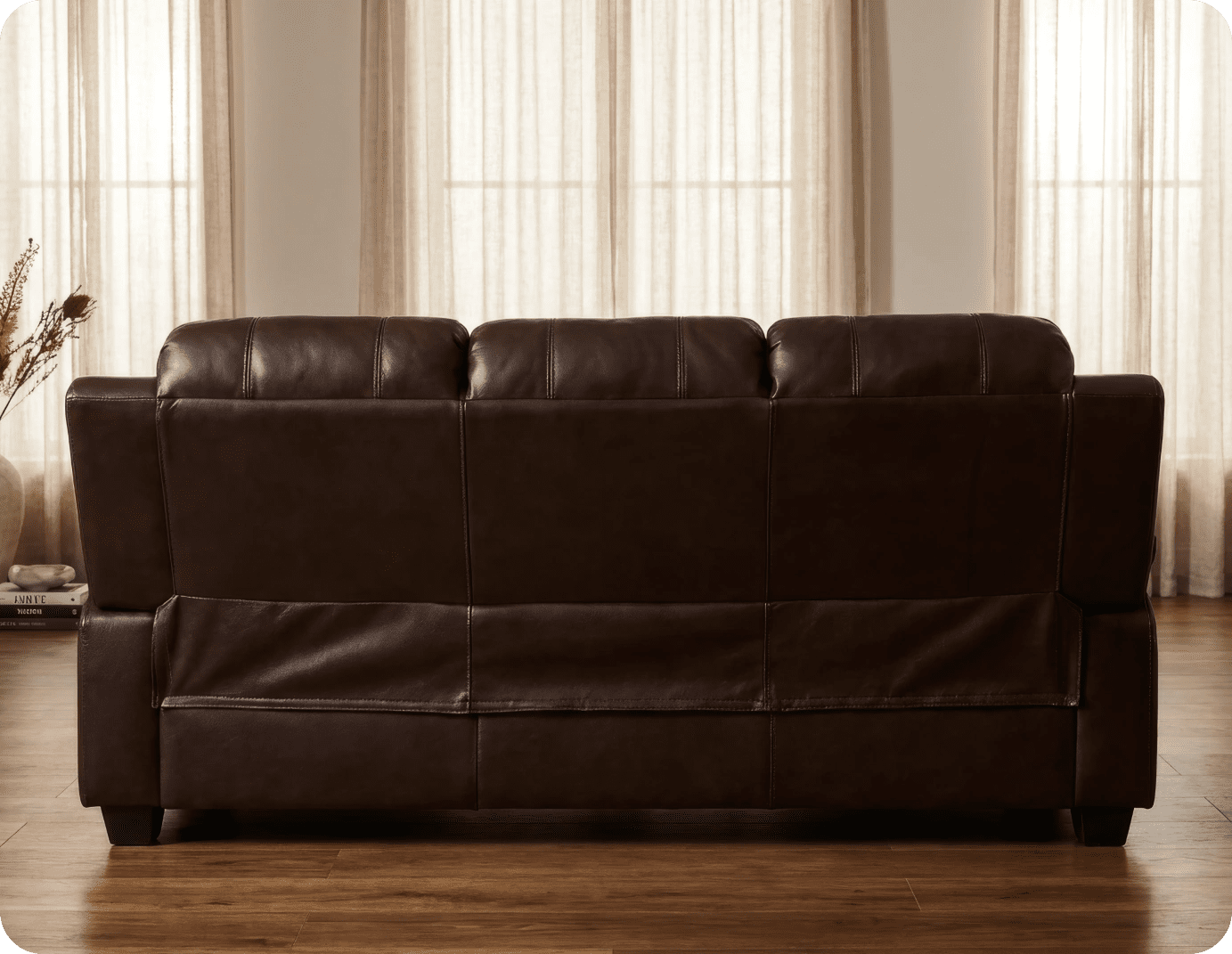 Veloura Brown Leather 3 Seater Sofa