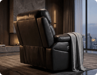 Torino Genuine Leather Black  Electric Power Recliner Armchair