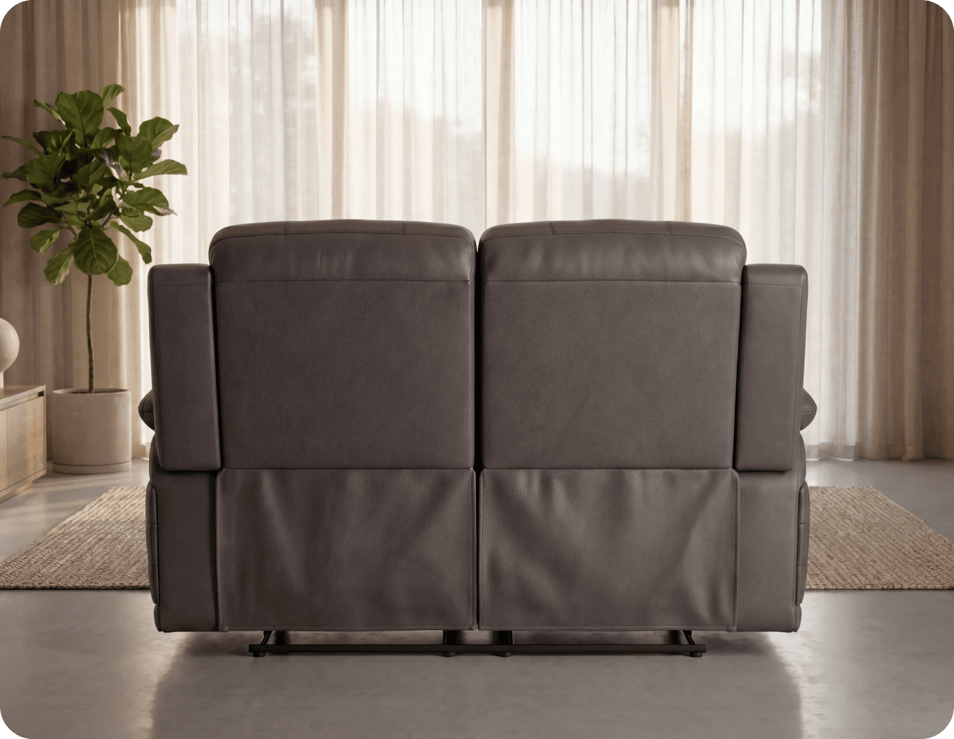 Martini Genuine Leather Grey Electric Power Recliner 2 Seater Sofa