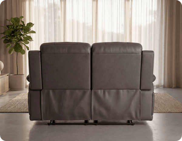 Martini Genuine Leather Grey Electric Power Recliner 2 Seater Sofa