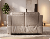 Milano Genuine Leather Light Grey Electric Power Recliner 2 Seater Sofa