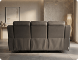 Leo Genuine Leather Grey Electric Power Recliner 3 Seater Sofa
