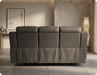 Leo Genuine Leather Grey Electric Power Recliner 3 Seater Sofa