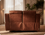 Leo Genuine Leather Tan Electric Power Recliner 2 Seater