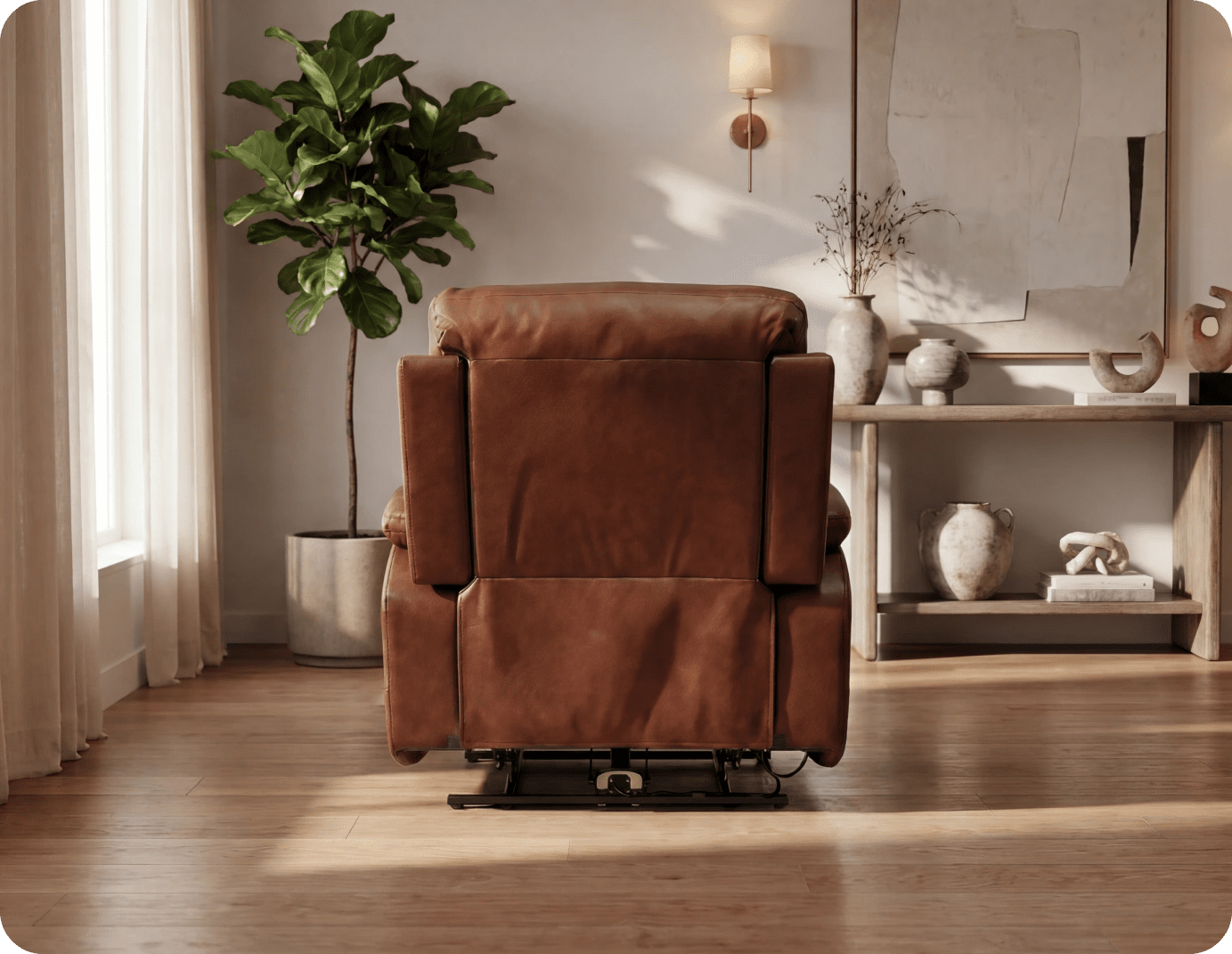 Milano Tan Power Recliner Armchair