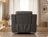Leo Genuine Leather Grey Electric Power Recliner Armchair
