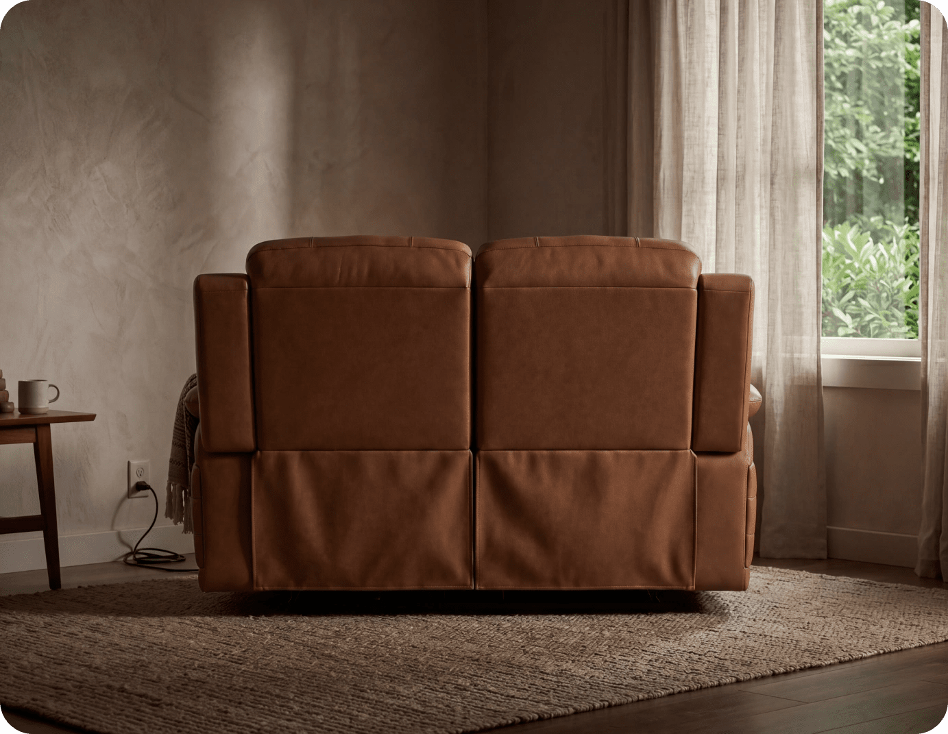 Martini Genuine Leather Caramel Electric Power Recliner 2 Seater Sofa