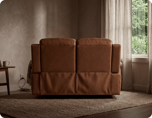 Martini Genuine Leather Caramel Electric Power Recliner 2 Seater Sofa