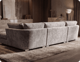 Westminster Silver Alaska Fabric U Shape High Back Corner Sofa