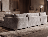 Westminster Silver Alaska Fabric U Shape High Back Corner Sofa