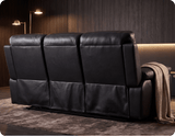 Torino Genuine Leather Black Electric Power Recliner 3 Seater