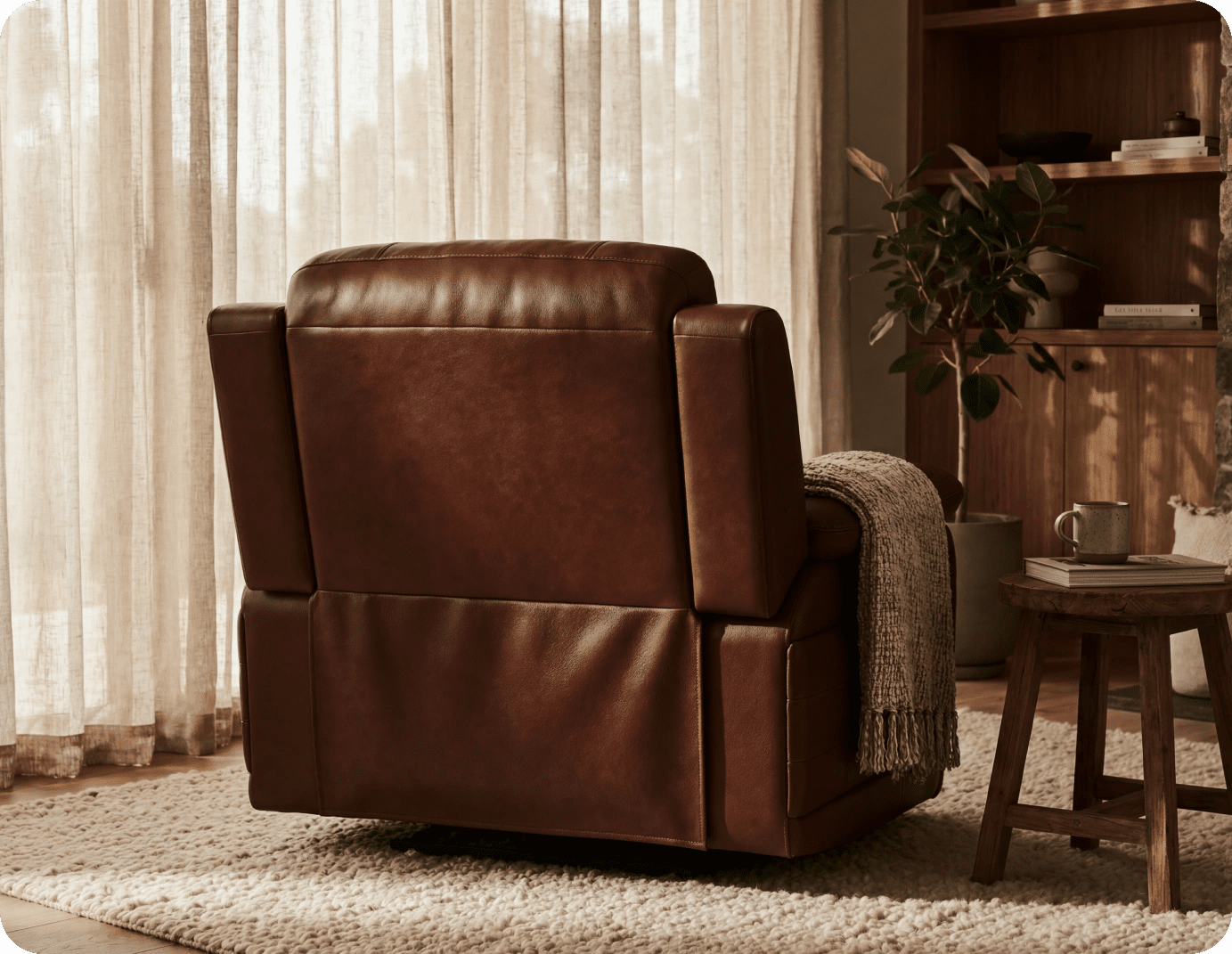 Martini Tan Leather Electric Recliner Armchair