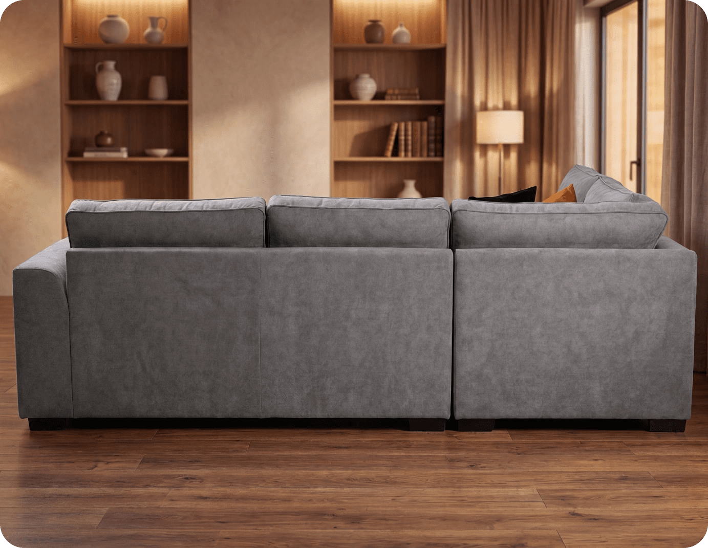 Orka Sofa Grey Fabric Right Hand Corner Sofa - RHC