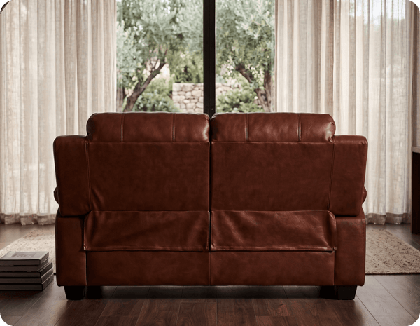 Veloura Tan Leather 2 Seater Sofa