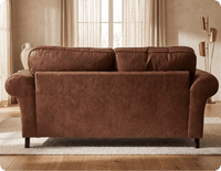 Savile Tan Suede 3 Seater Sofa
