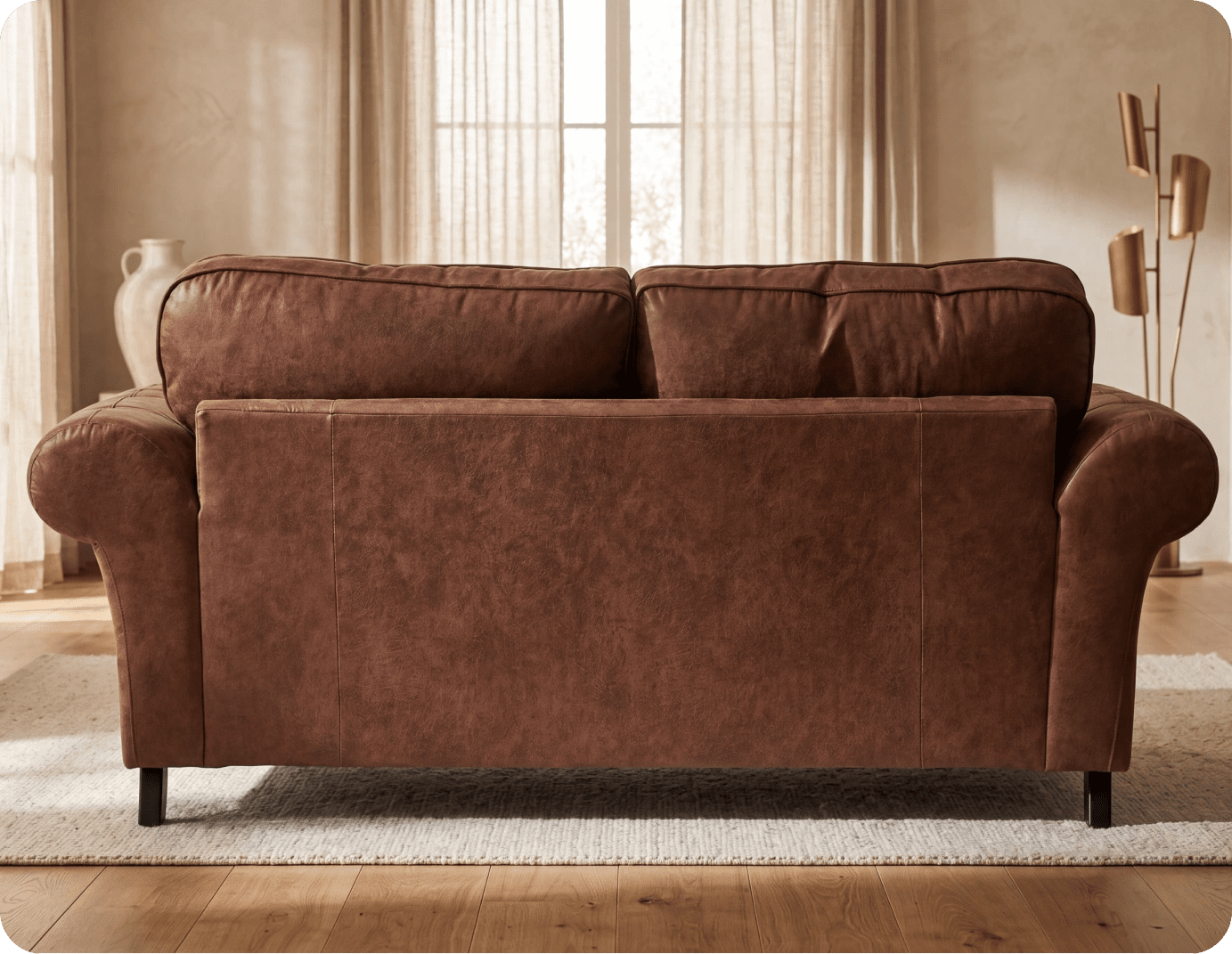 Savile Tan Suede 3 Seater Sofa