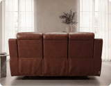 Leo Genuine Leather Tan Electric Power Recliner 3 Seater