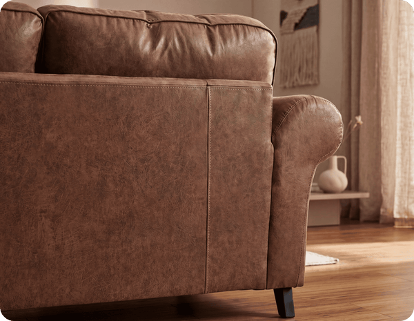 Savile Tan Suede 3 Seater Sofa