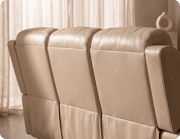 Martini Genuine Leather Cream Electric Power Recliner 3 Seater Sofa