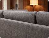 Mayfair Grey Fabric U Shape High Back Corner Sofa + Footstool