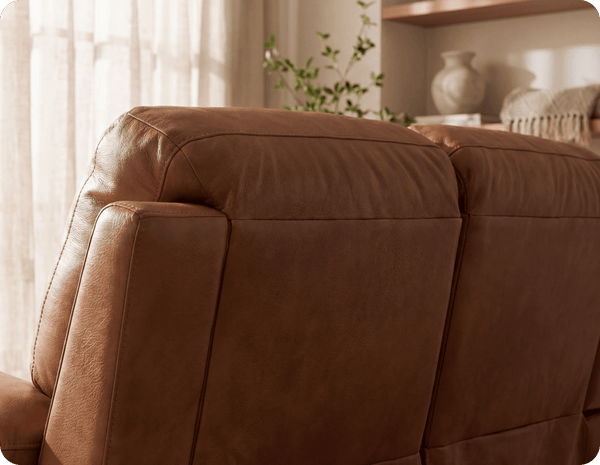 Milano Genuine Leather Caramel Electric Power Recliner 2 Seater Sofa