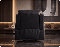 Torino Genuine Leather Black  Electric Power Recliner Armchair