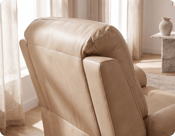 Milano Cream Leather Power Recliner Armchair