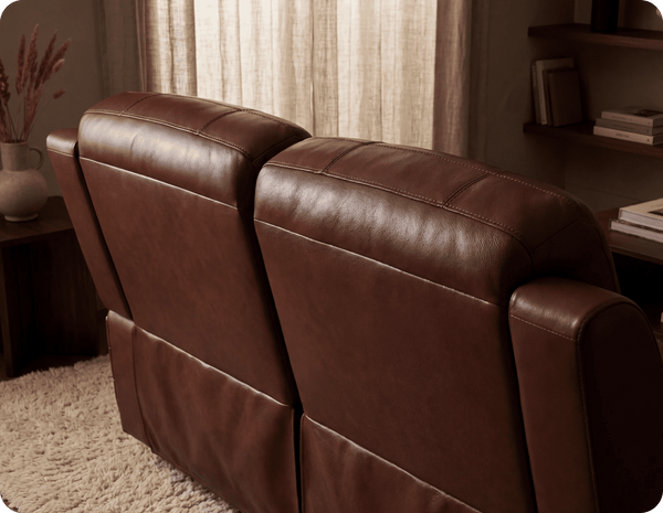 Martini Genuine Leather Tan Electric Power Recliner 2 Seater Sofa