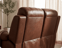 Leo Genuine Leather Tan Electric Power Recliner 2 Seater Sofa