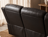 Martini Genuine Leather Black Electric Power Recliner 3 Seater Sofa
