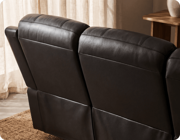 Martini Genuine Leather Black Electric Power Recliner 3 Seater Sofa