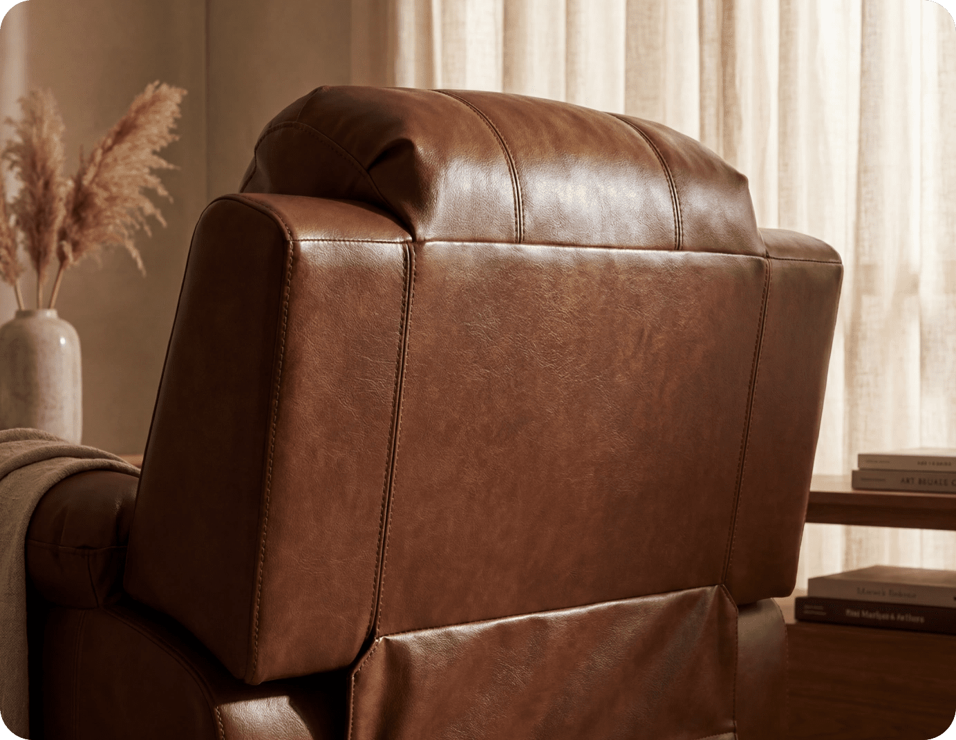 Veloura Tan Leather Armchair
