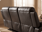Milano Genuine Leather  Grey Electric Power Recliner 3 Seater Sofa