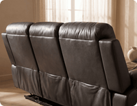 Milano Genuine Leather  Grey Electric Power Recliner 3 Seater Sofa