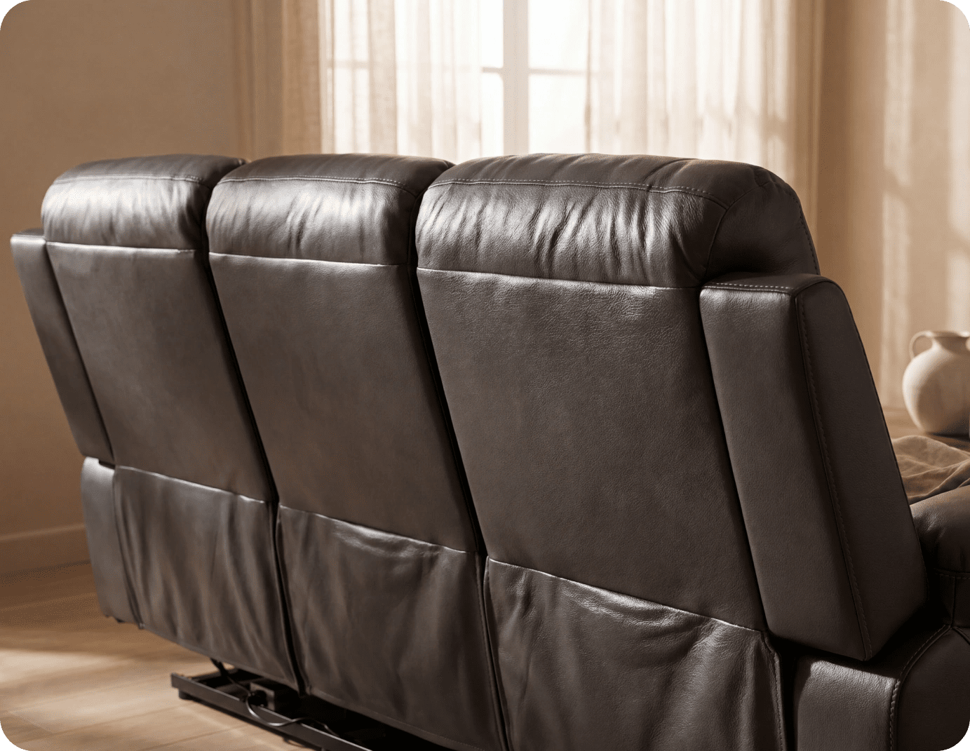 Milano Genuine Leather  Grey Electric Power Recliner 3 Seater Sofa