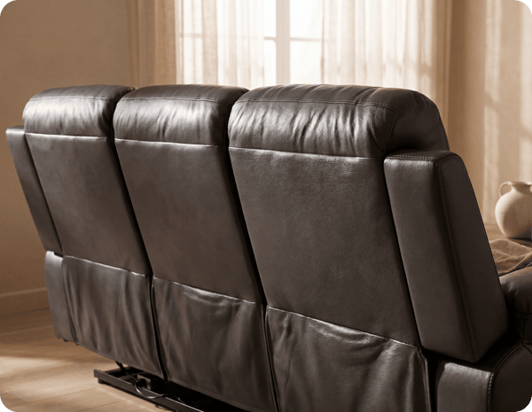 Milano Genuine Leather  Grey Electric Power Recliner 3 Seater Sofa