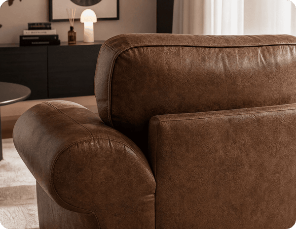 Savile Tan Suede Armchair