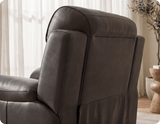 Leo Genuine Leather Grey Electric Power Recliner Armchair