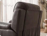 Leo Genuine Leather Grey Electric Power Recliner Armchair