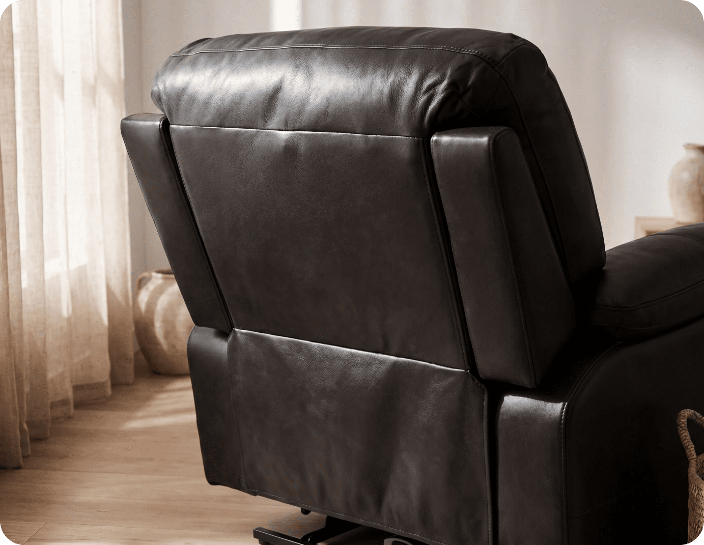 Milano Black Leather Electric Recliner Armchair