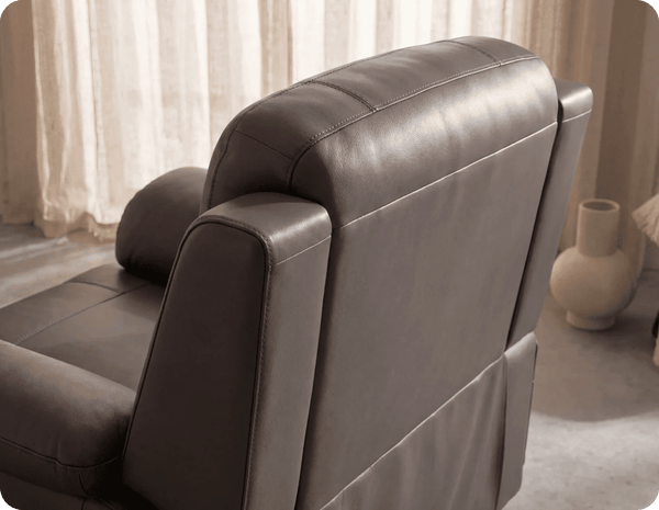 Martini Genuine Leather Grey Electric Power Recliner Armchair