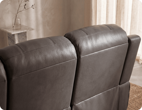 Martini Genuine Leather Grey Electric Power Recliner 3 Seater Sofa