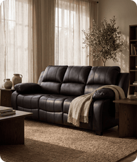 Veloura Black Leather 3 Seater Sofa