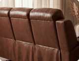 Leo Genuine Leather Tan Electric Power Recliner 3 Seater