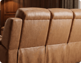 Leo Genuine Leather Caramel Electric Power Recliner 3 Seater Sofa