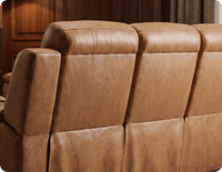 Leo Genuine Leather Caramel Electric Power Recliner 3 Seater Sofa