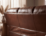 Veloura Tan Leather 3 Seater Sofa