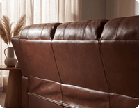 Veloura Tan Leather 3 Seater Sofa