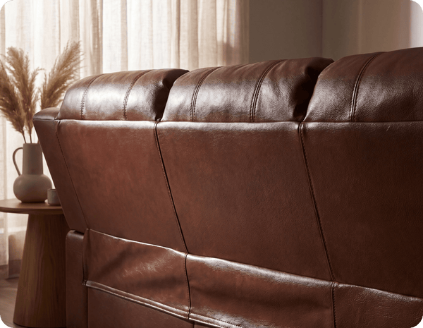 Veloura Tan Leather 3 Seater Sofa