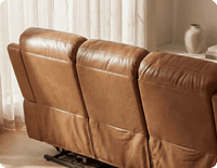 Milano Genuine Leather Caramel Electric Power Recliner 3 Seater Sofa